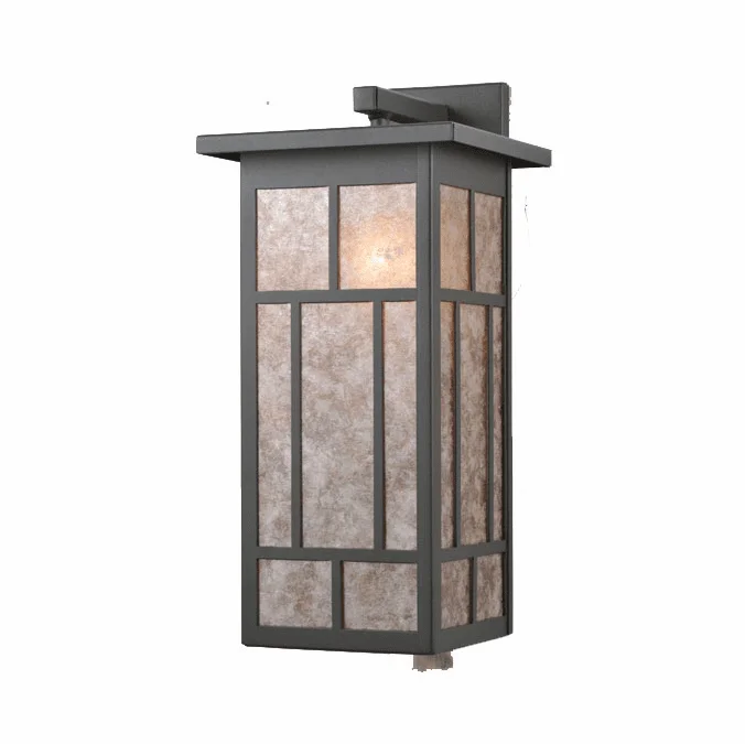 Meyda Custom 106533 Hyde Park Silver Mica Solid Mount Craftsman Wall Sconce Lighting
