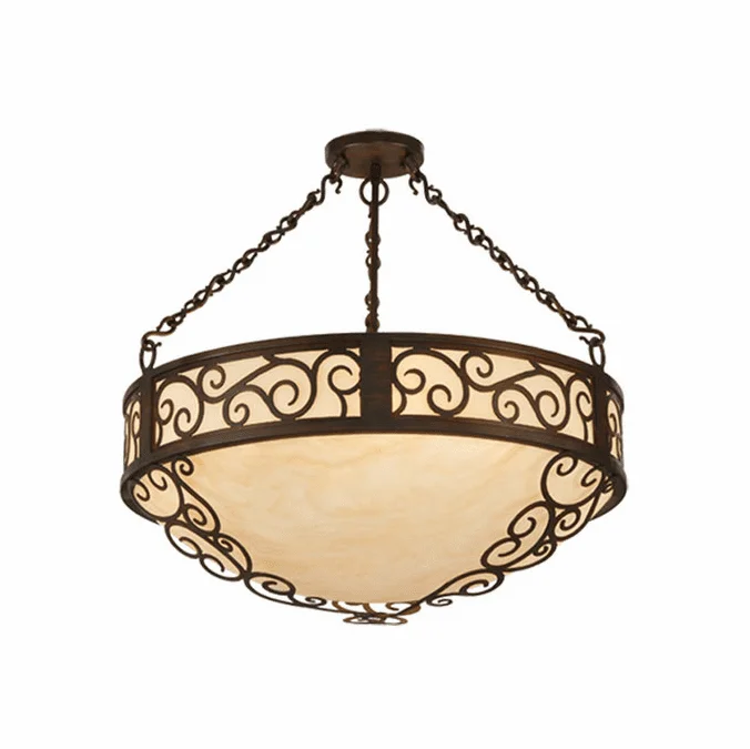 Meyda Custom 127260 Lilliana Traditional Red Rust Pendant Lighting