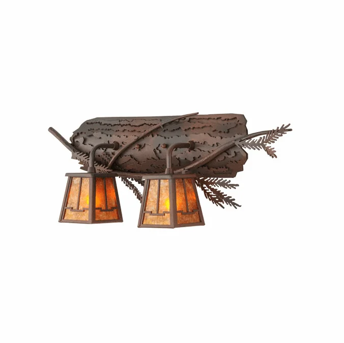 Meyda Custom 147326 Pine Branch Country Rust;Hand Wrought Iron Halogen Wall Lamp