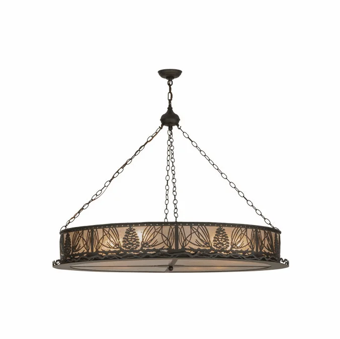 Meyda Custom 147372 Mountain Pine Rustic Oil Rubbed Bronze Hanging Pendant Lighting