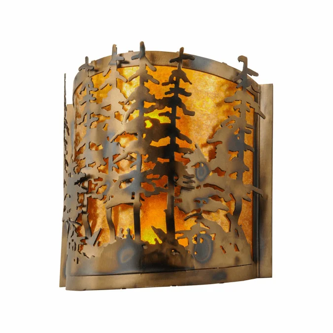 Meyda Custom 149253 Tall Pines Antique Copper Wall Light Sconce