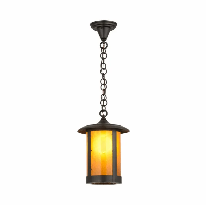 Meyda Custom 159642 Fulton Prime Wispy Honey Sandblasted Inside Craftsman Mini Hanging Light Fixture