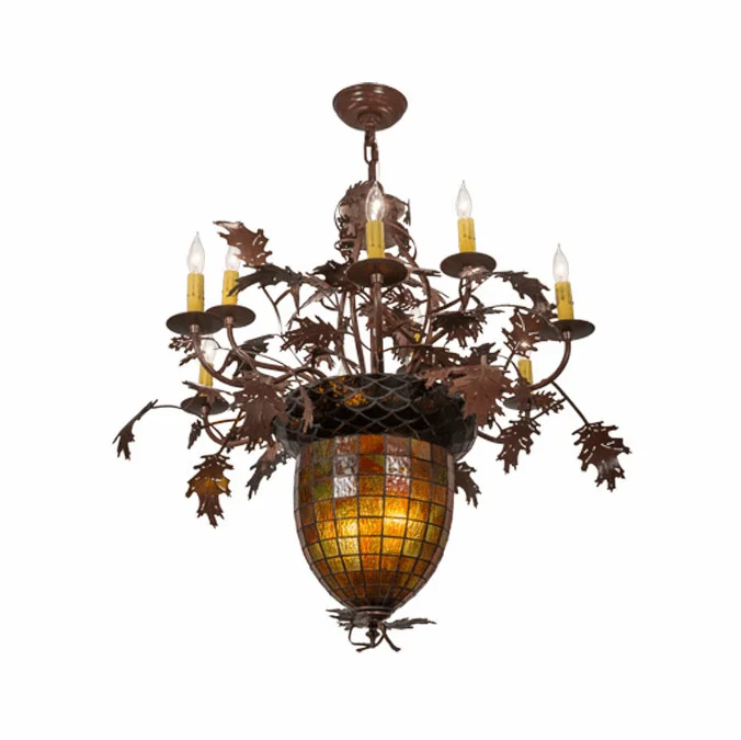 Meyda Custom 165173 Greenbriar Oak Rustic Rust Chandelier Lighting