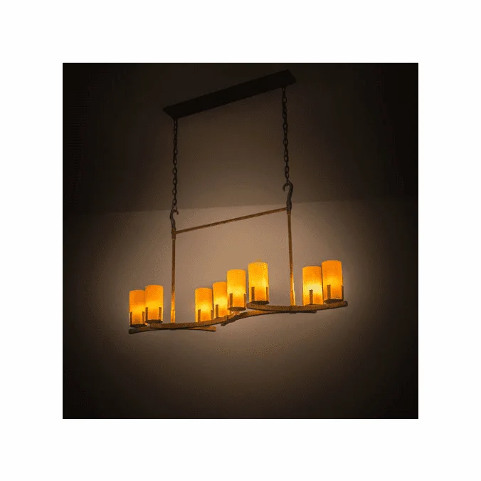 Meyda Custom 170139 Cero Contemporary Autumn Leaf Tea Stained Acrylic Island Light Fixture