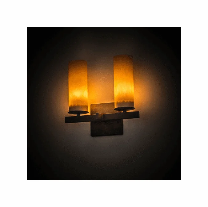 Meyda Custom 170140 Dante Gilded Tobacco Tea Stained Acrylic Wall Light Fixture