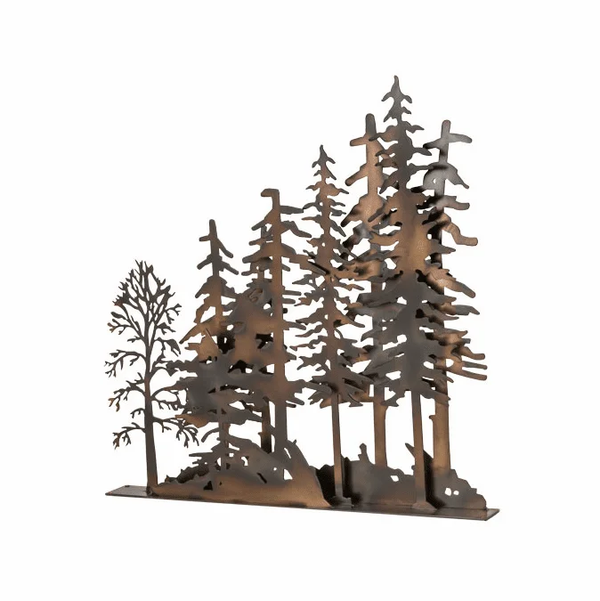 Meyda Custom 173325 Tall Pines Country Dark Burnished Antique Copper Window Art