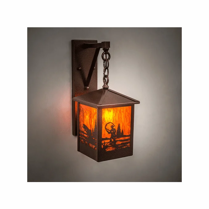 Meyda Custom 213956 Fly Fisherman Copper Vein Lighting Wall Sconce