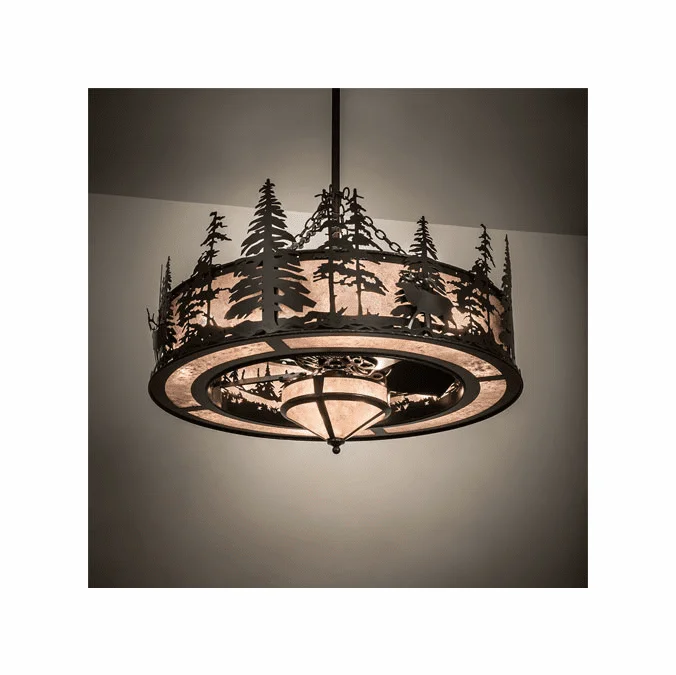 Meyda Custom 217006 Elk at Dusk Rustic Timeless Bronze Chandel-Air Ceiling Fan