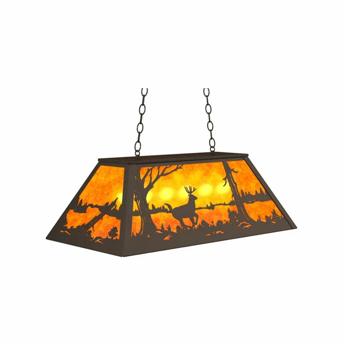 Meyda Custom 233927 Deer at Lake Country Oil Rubbed Bronze Kitchen Island Lighting