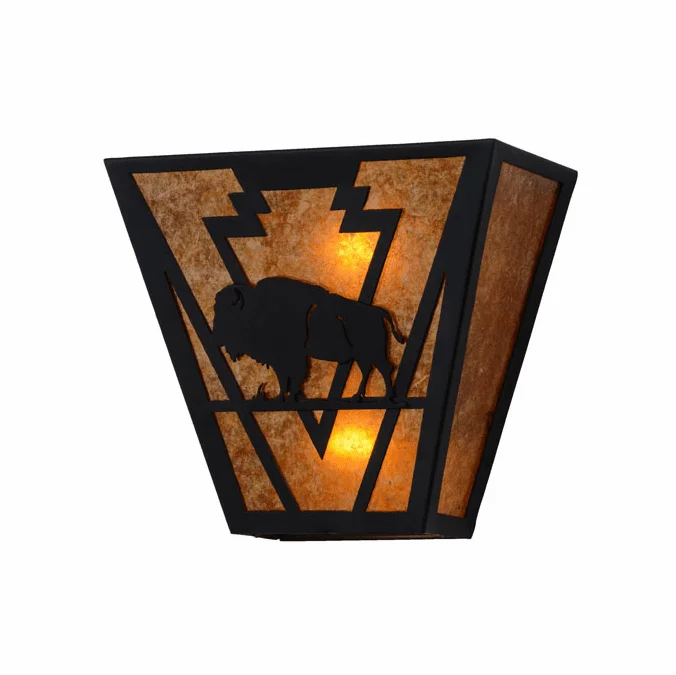 Meyda Custom 23940 Lone Buffalo Country Light Sconce