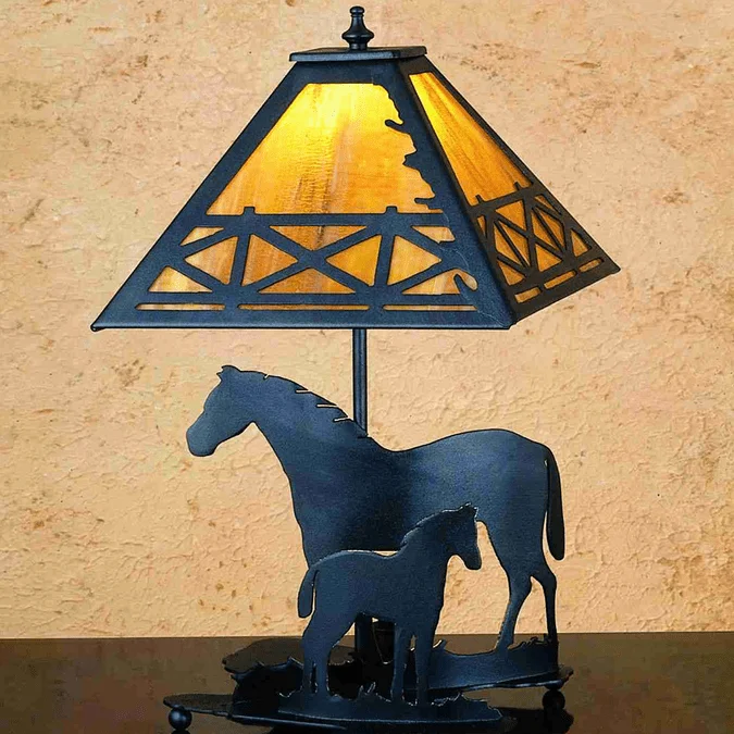 Meyda Custom 26727 Mare & Foal Country Lighting Table Lamp
