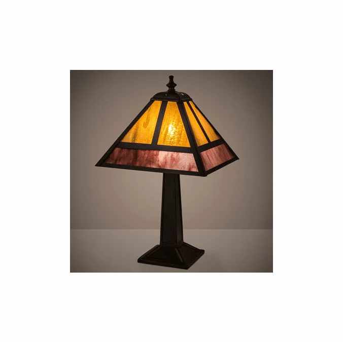 Meyda Custom 27123 T Mission Tiffany Craftsman Brown;Mahogany Bronze Lighting Table Lamp