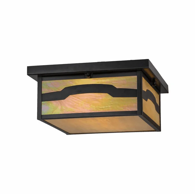 Meyda Custom 87440 Hyde Park Mountain View Craftsman Bai Craftsman Flush Mount Ceiling Light Fixture