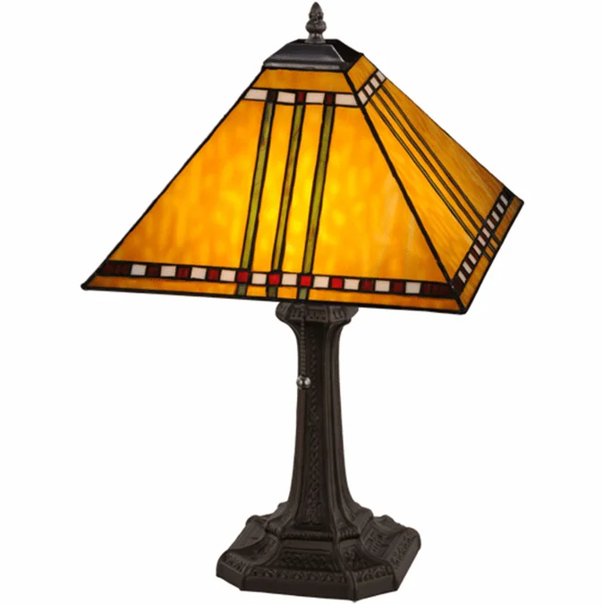 Meyda Lighting 181598 Prairie Corn Tiffany Mahogany Bronze Table Lamp