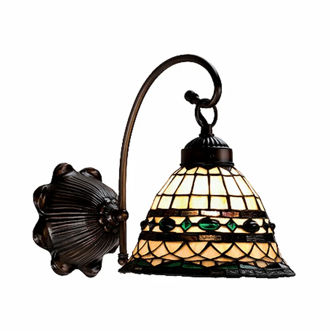 Meyda Lighting 18529 Roman 1 Light Tiffany Wall Sconce Lighting Fixture