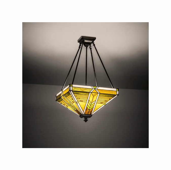 Meyda Lighting 220187 Abilene Tiffany Mahogany Bronze Hanging Lamp