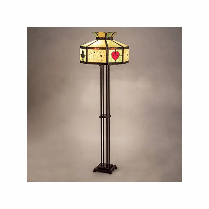 Meyda Lighting 252401 Texas Hold’em Tiffany Mahogany Bronze Light Floor Lamp