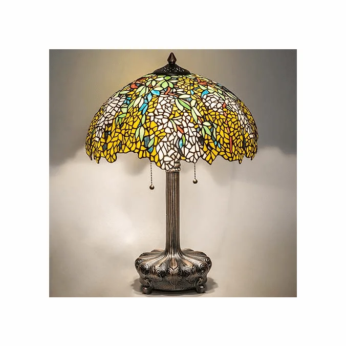 Meyda Lighting 255472 Tiffany Laburnum Tiffany Mahogany Bronze Table Lighting