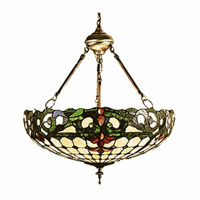 Meyda Lighting 26694 Studio Classics Duffner and Kimberly Colonial Tiffany Inverted Ceiling Light