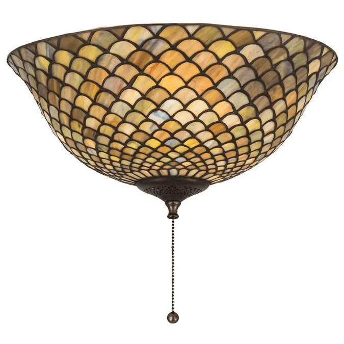 Meyda Lighting 27437 Fishscale Tiffany Green / Blue Ceiling Light Fixture