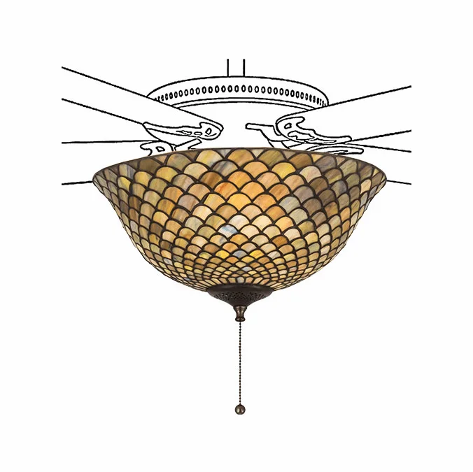 Meyda Lighting 27451 Fishscale Tiffany Ceiling Fan Light Fixture