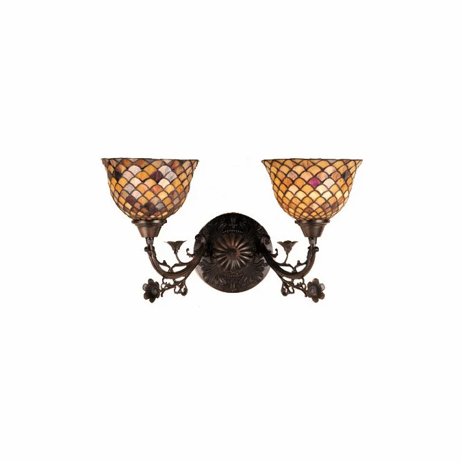 Meyda Lighting 67383 FISHSCALE Tiffany Antique Lamp Sconce