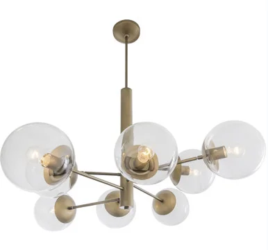 Mid-Century Eight Light Chandelier in Antique Brass (137|612730)