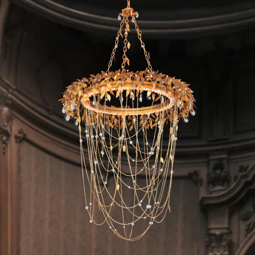 Midsummer Night 33IN LED 3000K/3500K/4000K 120V-277V Pendant in Gold with Optic Crystal (168|S5332-706O)