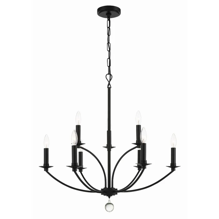 Mila 9 Light Black Chandelier 28″W x 29″H x 28″D
