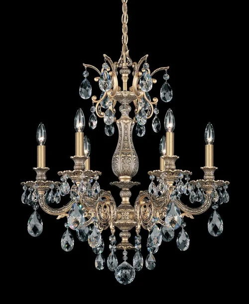 Milano 6 Light 120V Chandelier in Etruscan Gold with Heritage Handcut Crystal (168|5676-23H)