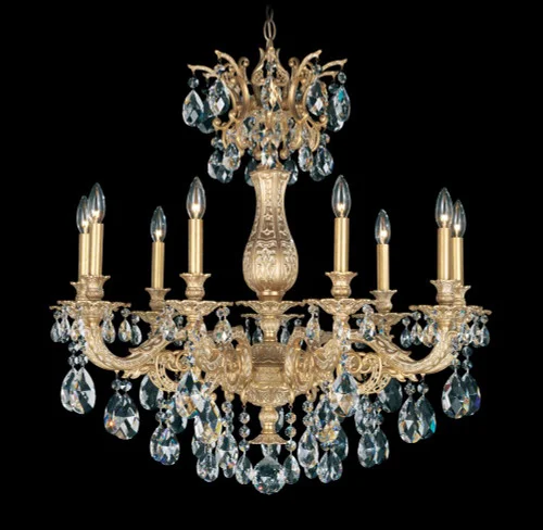Milano 9 Light 120V Chandelier in Antique Silver with Heritage Handcut Crystal (168|5679-48H)