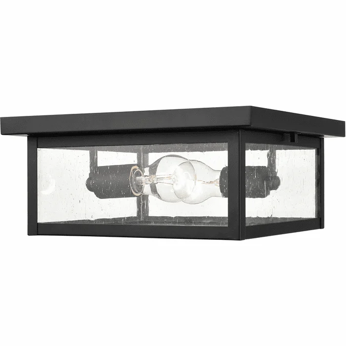 Millennium 4122-PBK Evanton Powder Coat Black Outdoor Flush Mount Ceiling Light Fixture
