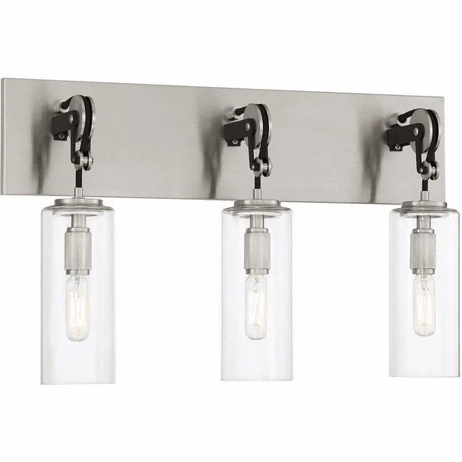 Minka Lavery 2893-691 Pullman Junction Modern Coal With Brushed Nickel 3-Light Bathroom Lighting Fixture