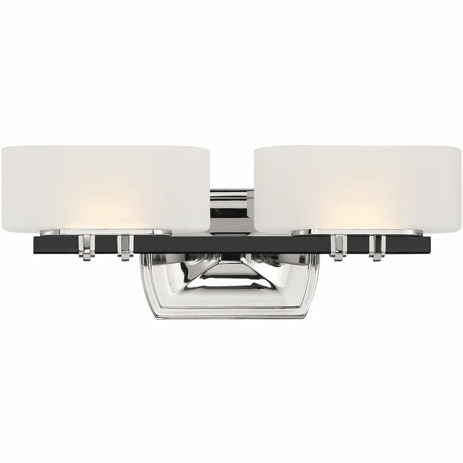 Minka Lavery 3012-572-L Drury Contemporary Coal w/ Polished Nickel LED 2-Light Vanity Light