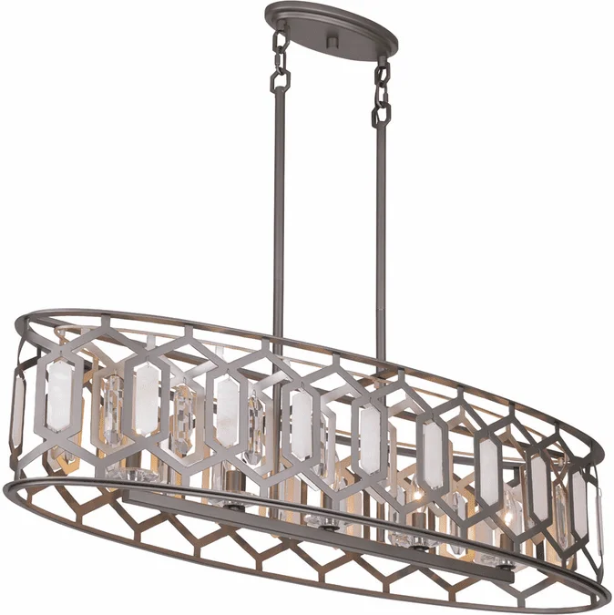 Minka Lavery 3588-795 Hexly Modern Coal / Brass Kitchen Island Lighting