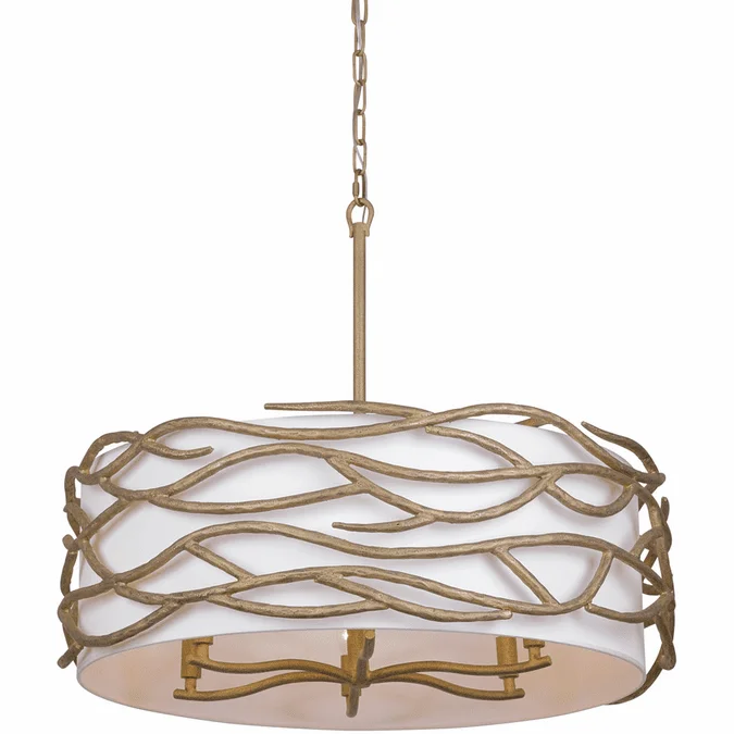 Minka Lavery 3718-788 Branch Reality Contemporary Ashen Gold Drum Lighting Pendant