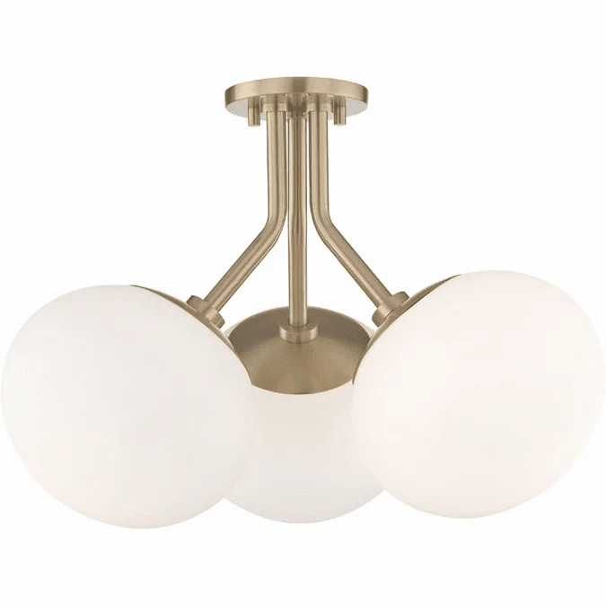 Mitzi H134603-AGB Estee Contemporary Aged Brass Flush Mount Light Fixture