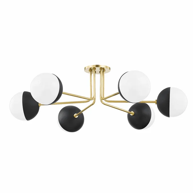 Mitzi H344606-AGB/BK Renee Modern Aged Brass and Black Ceiling Light Fixture
