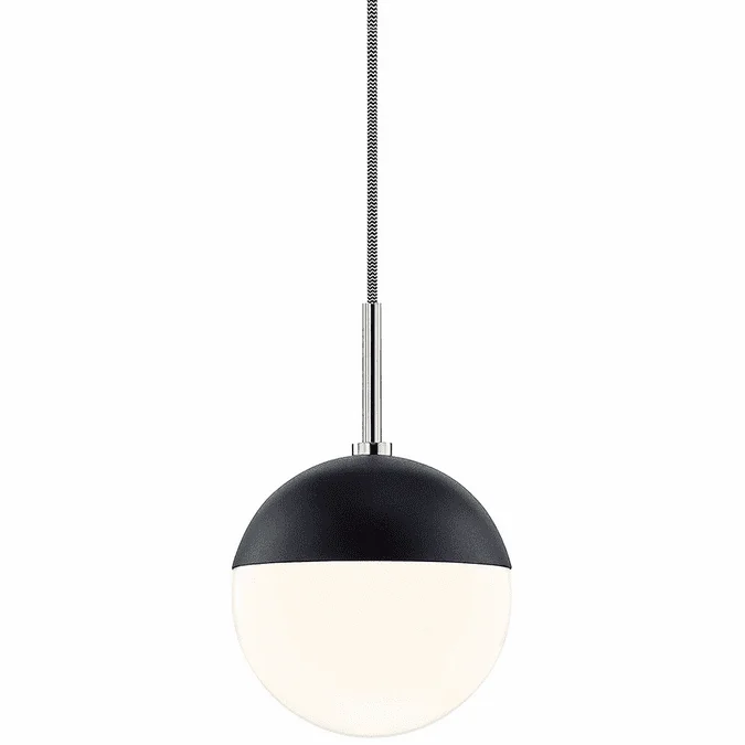 Mitzi H344701-PN-BK Renee Modern Polished Nickel / Black Pendant Lighting Fixture
