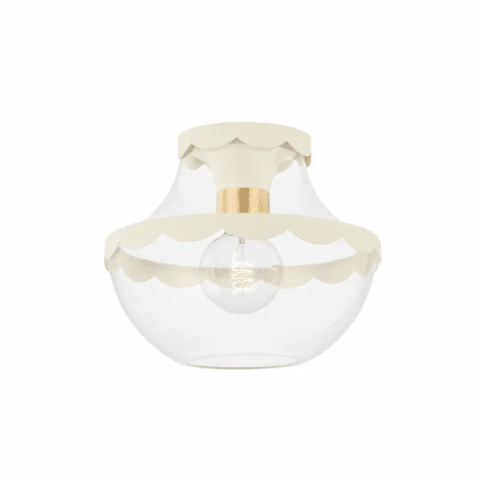 Mitzi H668601-AGB/SCR Alaina Contemporary Aged Brass Flush Mount Lighting