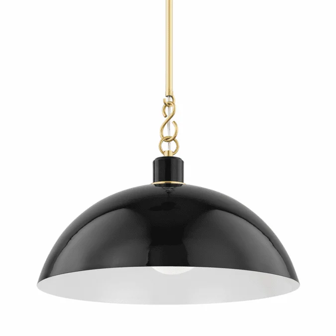 Mitzi H769701L-AGB/GBK Camille Aged Brass 18″ Pendant Lighting Fixture