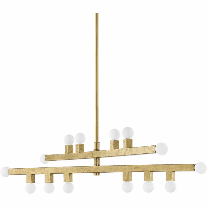 Mitzi H823914-VGL Sutter Modern Vintage Gold Leaf Lighting Chandelier