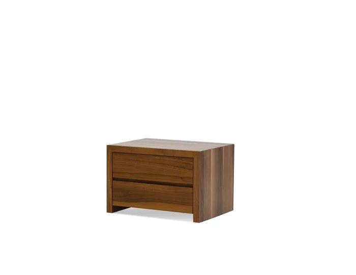 Mobital Blanche Night Table 2-Drawer Walnut Veneer/Soft Closing Drawers NIG-BLAN-WALN-