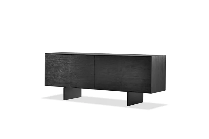 Mobital Block Sideboard Black Soot /Brushed Doors Black Powder Coated Legs DBU-BLOC-BLAC-BRUSH