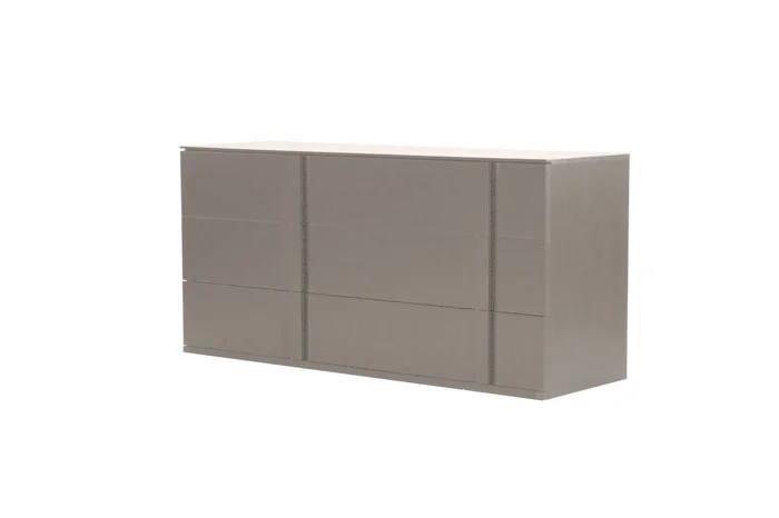 Mobital Carbon Double Dresser Stone Matte/Soft Closing Drawers DRE-CARB-MSTO-