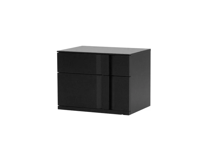 Mobital Carbon Night Table 2-Drawer RSF Black Textured/Soft Closing Drawers NIR-CARB-MBLA-