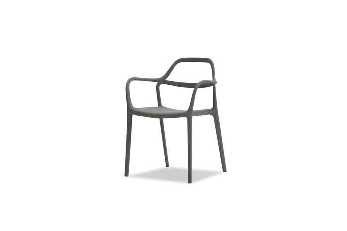 Mobital Chewie Stackable Dining Chair Grey Polypropelene, Indoor-Outdoor (Set of 4) DAR-CHEW-GREY-