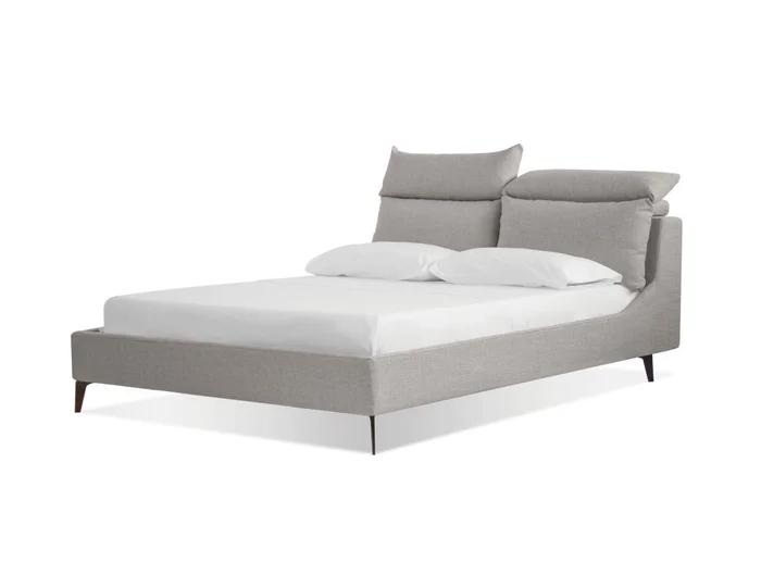 Mobital Chillout Bed Queen Stone Boucle Fabric/Adjustable Headreast BED-CHIL-STON-QUEEN