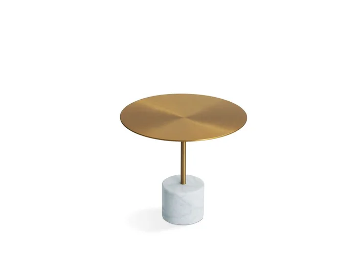 Mobital Circulo Low End Table White Marble,Brass Powder Coated Steel Low WEN-CIRC-WHIT-LOW9
