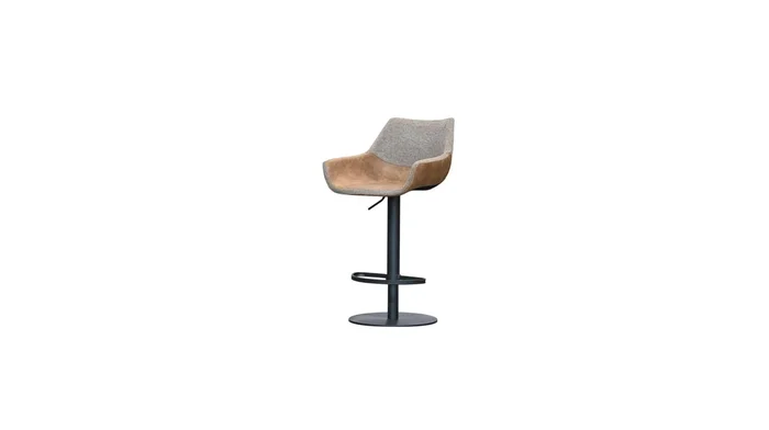 Mobital Colt Hydraulic Bar Stool Brown Leatherette Black Powder Coated Base, 1Pc DBS-COLT-BROW-PCBLA